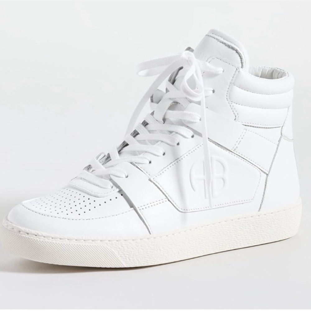 Anine Bing White Leather Sneakers